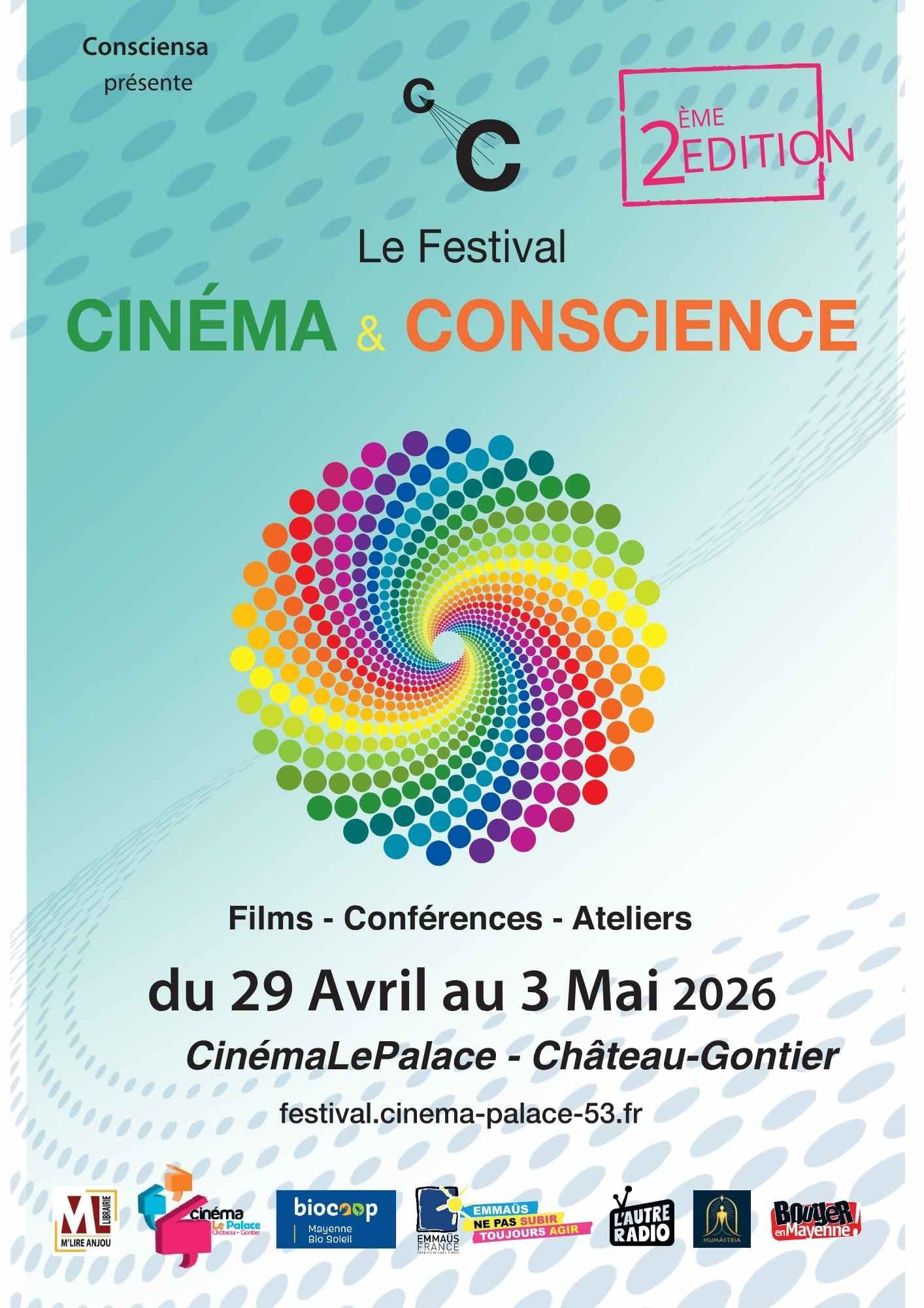 Affiche du festival Cinéma & Conscience, 2ᵉ édition